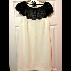 Xscape  black & white beaded short dress